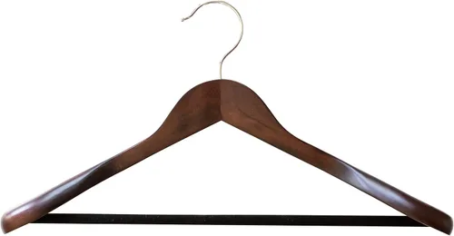 Vista 4 de B&C Home Goods Perchas de madera para abrigos y trajes, perchas de madera extra anchas con barra de terciopelo Juego de 6 almacenamiento de ropa