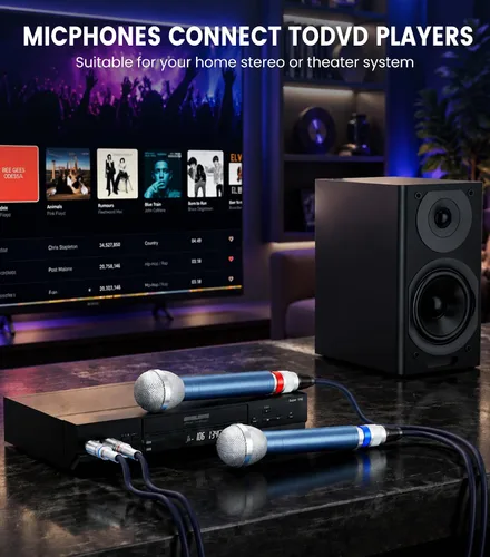 Vista 5 de tisino Cable doble XLR a RCA, cable de conexión de 2 XLR hembra a 2 RCA macho, conexión de audio estéreo de alta fidelidad, cable de interconexión