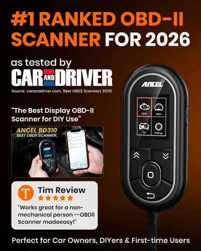 Vista 2 de ANCEL BD310 Escáner OBD2 y Lector de Códigos del Motor - Prueba Avanzada de Batería, Análisis de Viaje, Prueba de Rendimiento, Herramienta