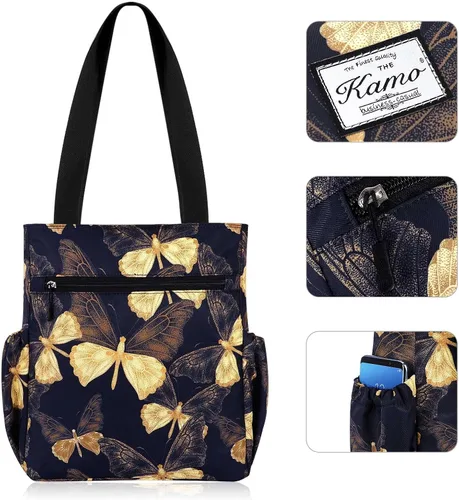 Vista 4 de KAMO - Bolsa de viaje con diseño floral, impermeable, ligera, para senderismo, yoga, gimnasio, natación, viajes, playa