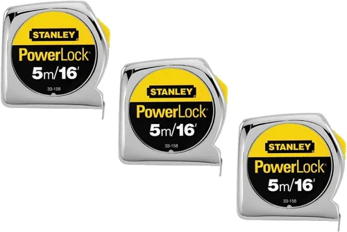Vista 10 de Stanley 33-231 Regla de cinta Powerlock resistente de 9.8 ft x 1/2 pulgada con caja de metal