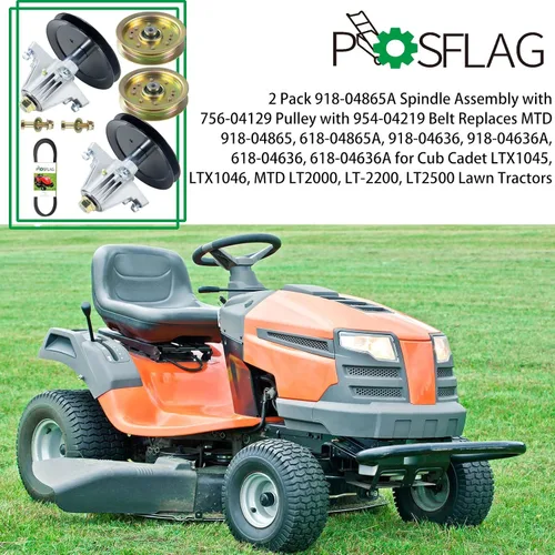 Vista 2 de Paquete de 2 conjuntos de husillo 918-04865 con polea 756-04129 954-04219 correa que reemplaza el kit de montaje de husillo 918-04865A, 918-04865A