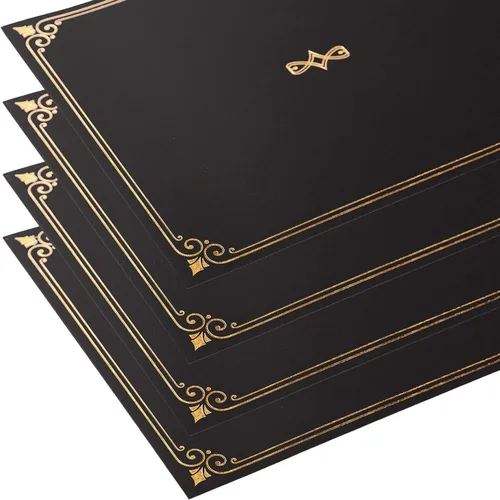Vista 7 de Paquete de 25 portacreditados, 25 tapas de certificados para papel de tamaño carta, carpetas de certificados, color negro, 9 x 11.5 pulgadas