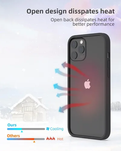 Vista 3 de Funda de silicona líquida para iPhone 12/12 Pro de 6.1 pulgadas, color negro [Absorción de golpes] [Protección de borde elevado]