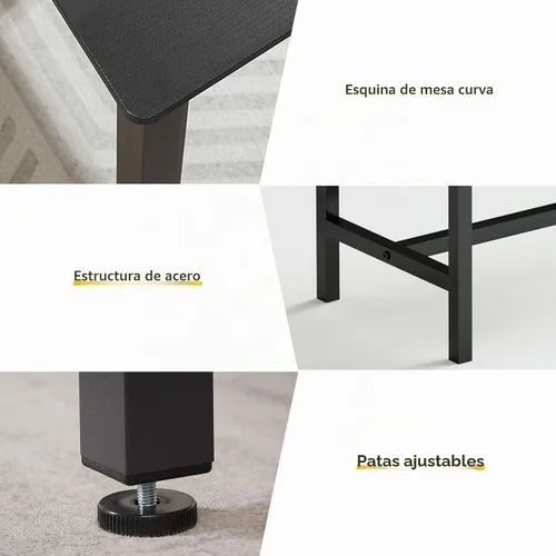 Vista 2 de Rovibek Juego de Bancos para Mesa de Comedor de 43", Juego de Sillas de Cocina que Ahorra Espacio Moderno y Mesa de Desayuno con Pies Ajustables