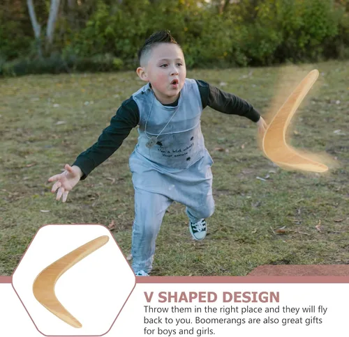 Vista 2 de Gatuida Boomerang para niños y adultos: lanzar boomerangs en forma de V, hecho a mano, artesanía, juguete de madera, captura rápida para mujeres