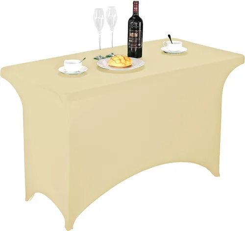 Vista 131 de FORLIFE - Funda de mesa de elastano, mantel ajustado de 4 pies para mesas rectangulares, funda elástica para patio, universal para bodas, banquetes