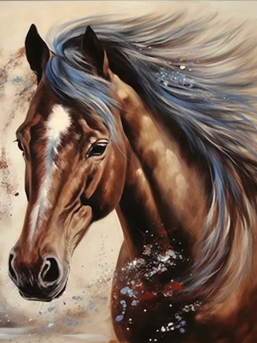 Vista 8 de Reofrey Kits de arte de diamantes de bricolaje para adultos, caballos, animales, taladro completo, redondo, diamantes de imitación, kit de pintura