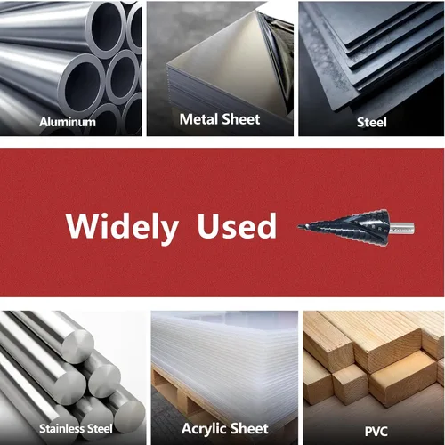 Vista 7 de Juego de 3 brocas de cobalto para metal duro, sistema métrico M35 Unibit con revestimiento TiAlN de cobalto para acero inoxidable, hierro, aluminio