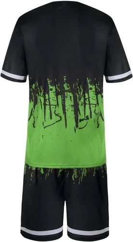 Vista 4 de Men's Tshirt and Short Set 2 Piece Outfits Fashion Summer Tracksuits Gradient Print Jogger Tee and Shorts Sport Sets