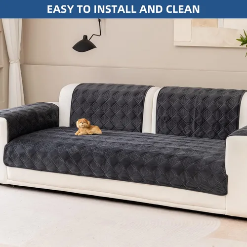Vista 7 de Eismodra Fundas para reposabrazos, fundas de sofá modular, funda de sofá en forma de L, protector de muebles para perros, gatos, mascotas, diván