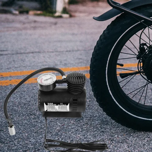 Vista 9 de Veemoon Bomba de aire para neumáticos de coche Bomba de aire para inflador de neumáticos eléctrico para s Coches s Compresor con barómetro eléctrico