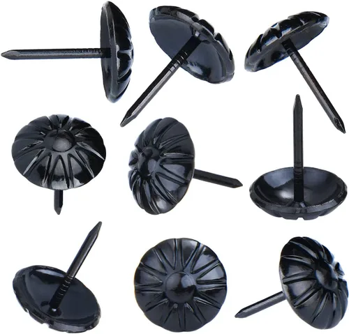 Vista 5 de Tachuelas de tapicería para muebles, clavos de tapicería negros de 3/4 pulgadas, tachuelas decorativas, 100 tachuelas de muebles resistentes