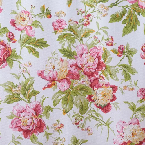 Vista 5 de Waverly Forever Peony - Juego de edredón de 4 piezas, 100% algodón, estampado floral de bayas, tamaño matrimonial/queen, con 2 fundas de almohada