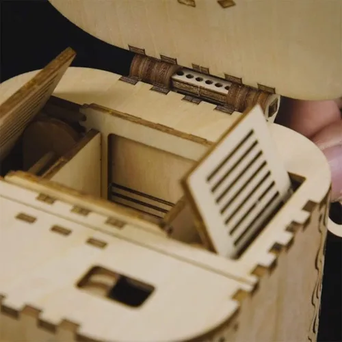 Vista 5 de ROKR Caja de tesoros con rompecabezas mecánicos de madera 3D Modelo de rompecabezas DIY Proyectos de rompecabezas mentales para adultos Edad 14+