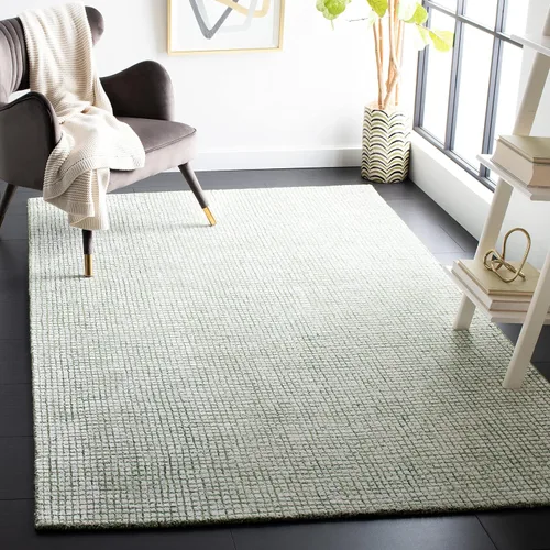 Vista 9 de SAFAVIEH Abstract Collection - Alfombra decorativa, 2 x 3 pies, marfil y negro, hecha a mano de lana y viscosa, ideal para zonas de alto tráfico