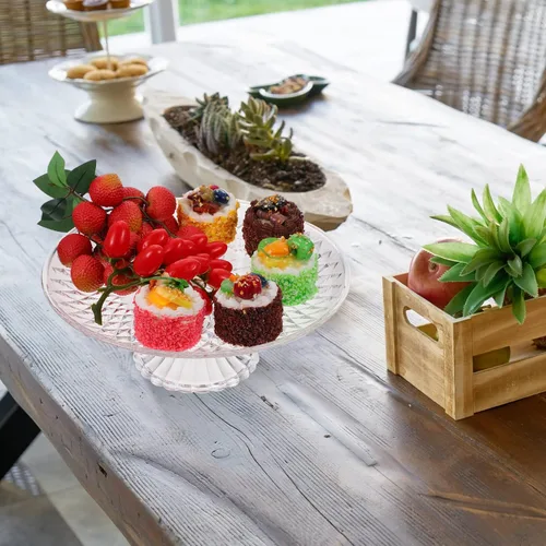 Vista 6 de Luxshiny Soporte de postre Plato de fruta para mesa Acrílico ligero Fácil de transportar Instalar