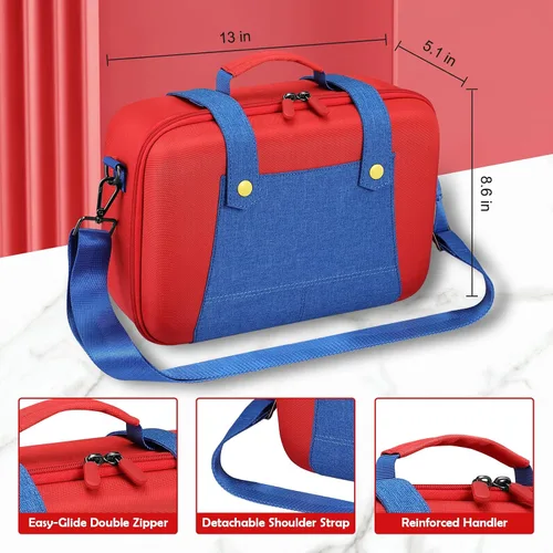 Vista 3 de KENOBEE Funda de transporte para Nintendo Switch OLED modelo 2021 Nintendo Switch bolsa de almacenamiento de viaje rígida portátil de gran