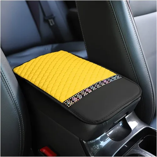 Vista 8 de Funda de Cuero Brillante para Consola Central de Automóvil, Protector de Consola Central de Automóvil con Diamantes de Imitación de Cristal