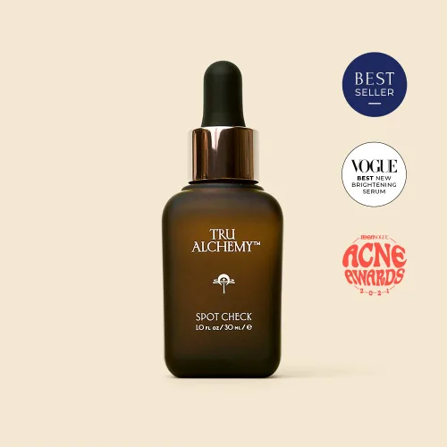 Vista 5 de Tru Alchemy Spot Check + Eye Elixir Bundle Suero iluminador + corrector de manchas con niacinamida, mezcla de ácido tridroxi, hialuronix +