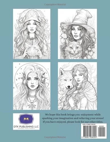 Vista 2 de Wonderful Witches Adult Coloring Designs