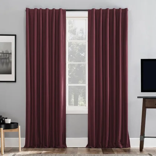 Vista 19 de Sun Zero Greyson - Valance de cortina con pestaña trasera de seda de dupioni de imitación con borlas de cuentas y aislamiento térmico total opaco