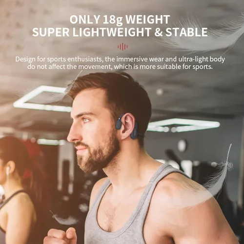 Vista 3 de Auriculares deportivos inalámbricos con orejas abiertas, Bluetooth 5.0, impermeables, a prueba de sudor, con micrófono, para deportes, correr