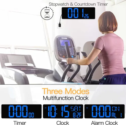Vista 4 de XREXS Reloj de pared digital grande de 17,2 pulgadas con control remoto Azul