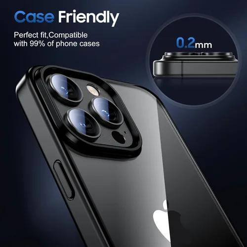 Vista 6 de UniqueMe para Paquete de 3 Protectores de Lente de Cámara para iPhone 15 Pro/iPhone 15 Pro Max, [Protección contra Caídas] [Compatible con Fundas]