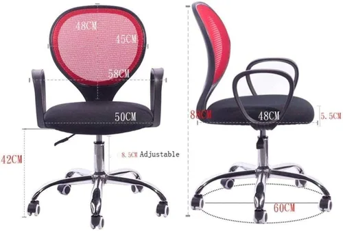 Vista 2 de Ergonomic Round Back Office Chair Staff Student Dormitory Computer Seat Home Mesh Lifting Chair Backrest Rotating Chair(A)