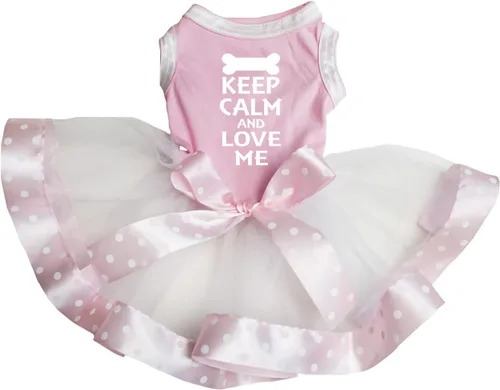 Vista 4 de Petitebella Keep Calm and Love Me - Vestido para cachorro (negro/dorado, talla XS)