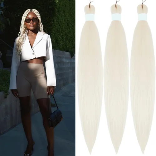 Vista 36 de Cabello trenzado para niños preestirado de 16 pulgadas, color negro para niños, trenzas sin nudos