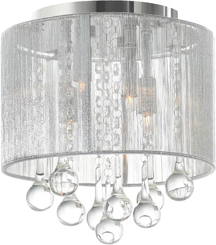 Vista 10 de CWI Lighting Water Drop - Marco cromado de montaje empotrado de 10 pulgadas y pantalla blanca con gotas de cristal