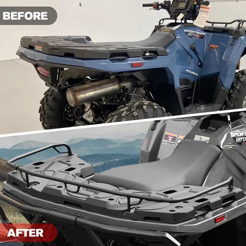 Vista 3 de A & UTV PRO Extensor de rack trasero para Polaris Sportsman 570 450 H.O. Accesorios 2021-2025, extensor de estante trasero de acero resistente