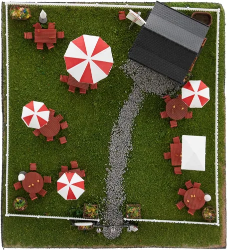 Vista 7 de Lionel Anheuser-Busch Biergarten HO Gauge Kit de construcción de tren