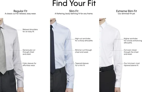 Vista 5 de Calvin Klein Men's Dress Shirt Xtreme Slim Fit Stain Shield Stretch Solid