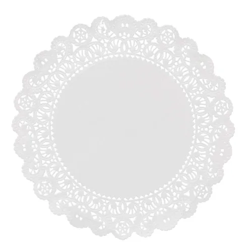 Vista 11 de Hygloss Doilies redondos de papel, 36 piezas, 6 pulgadas, tapabocas decorativos de encaje blanco, desechables y seguros de grado alimenticio