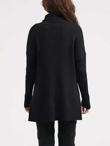Vista 5 de LILLUSORY Suéter de cuello alto de gran tamaño para mujer 2023, suéter de punto acanalado de moda para otoño