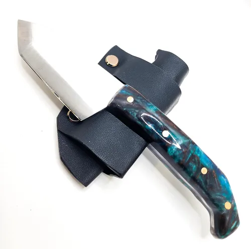 Vista 2 de Mini cuchillo de caza hecho a mano hecho en los E.E.U.U. Custom EDC Tanto resina mango cuchillo bush cuchillo Austin Blades