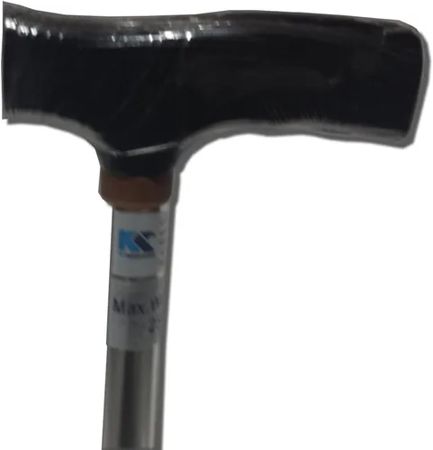 Vista 3 de Altura ajustable Quad Silver Cane Walking Stick ayuda cuatro patas Negro Base pequeña