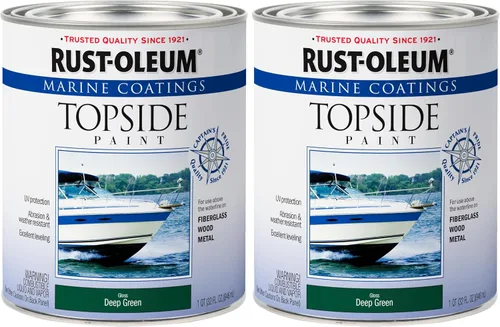 Vista 20 de Rust-Oleum 207005 Pintura para cubierta marina Marine Coatings, cuarto de galón, color gris acorazado