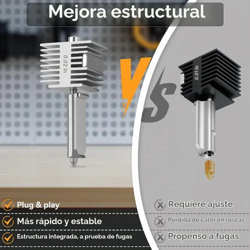 Vista 4 de Boquilla de acero endurecido Hotend de intercambio rápido A1/A1 Mini/A2L Extremo caliente de estructura integrada de alta temperatura y velocidad