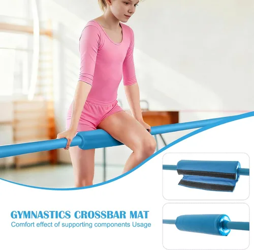 Vista 2 de Gymnastics Bar for Kids,Folding Gymnastic Training Kip Bar with Rings,Gymnastics Equipment for Kids,5-Level Adjustable Height Fitness Equipment for