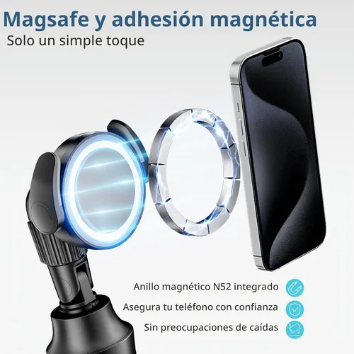 Vista 3 de UBeesize Trípode magnético para teléfono selfie de 62 pulgadas con control remoto inalámbrico, soporte extensible para teléfono celular, compatible