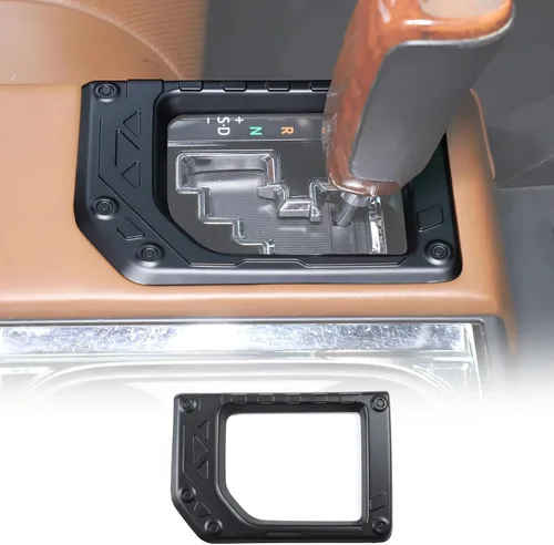 Vista 12 de Compatible con Toyota Tundra 2014-2021 ABS Consola Central Cambio Panel Marco Embellecedor Accesorios de Auto (Estilo Fibra de Carbono)