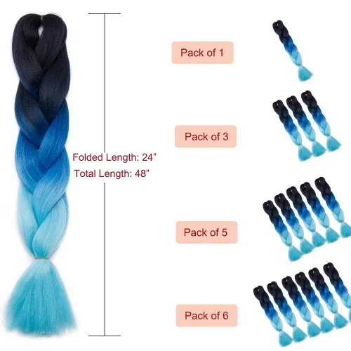 Vista 7 de Trenzas africanas Jumbo de cabello sintético africano trenzado africano, de fibra de alta temperatura, 24 pulgadas, trenzas torcidas Senegal, 3.53