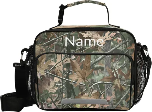 Vista 8 de Bolsa de almuerzo personalizada con diseño de camiones de dibujos animados para niños y niños, bolsas de almuerzo personalizadas con tu nombre