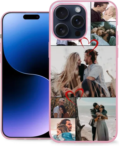 Vista 13 de Funda de teléfono personalizada para Apple iPhone 16, 15, 14, 13, 12, 11 Pro Max Plus Mini XR X XS 8 7+ SE 2022 2020 con imagen, logotipo, texto 01