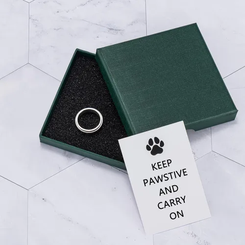 Vista 11 de LYTTMAB Keep Pawstive - Anillo de ansiedad para mujer, anillo giratorio con estampado de pata de perro y gato, anillo para ansiedad para mujer
