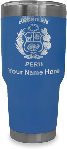 Vista 34 de LaserGram Vaso aislado al vacío de 20 onzas, hecho en Perú, grabado personalizado incluido (negro)